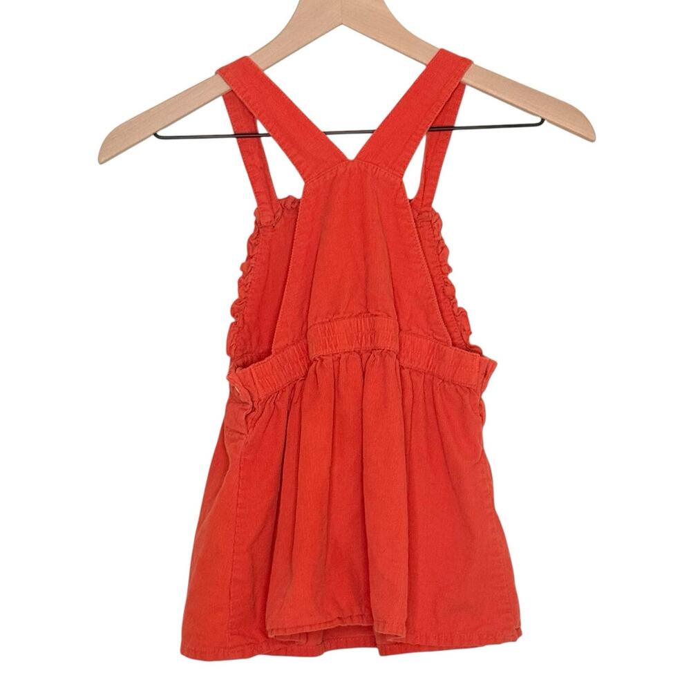 Corduroy Embroidered Overall Dress Toddler Girls 3-4 Y Orange Cotton Pinafore - Picture 3 of 10